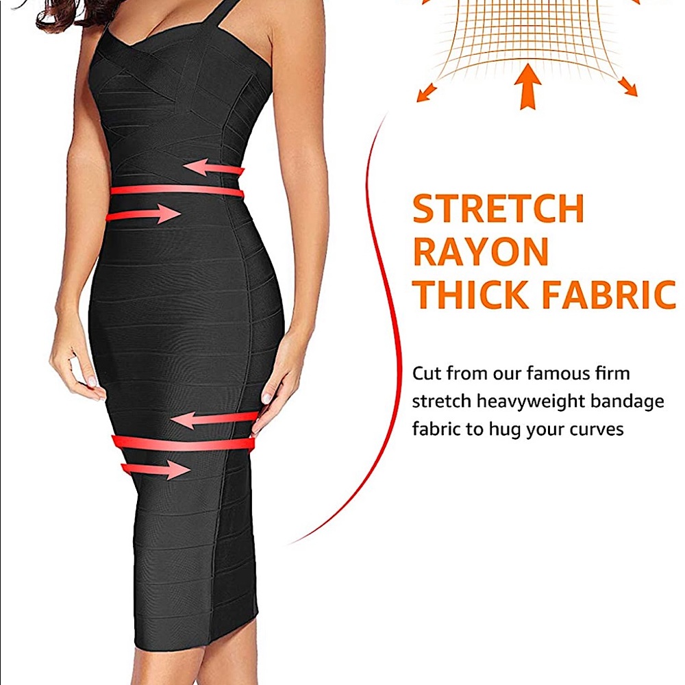 Women's Strap Midi Bandage Dress Bodycon Dress